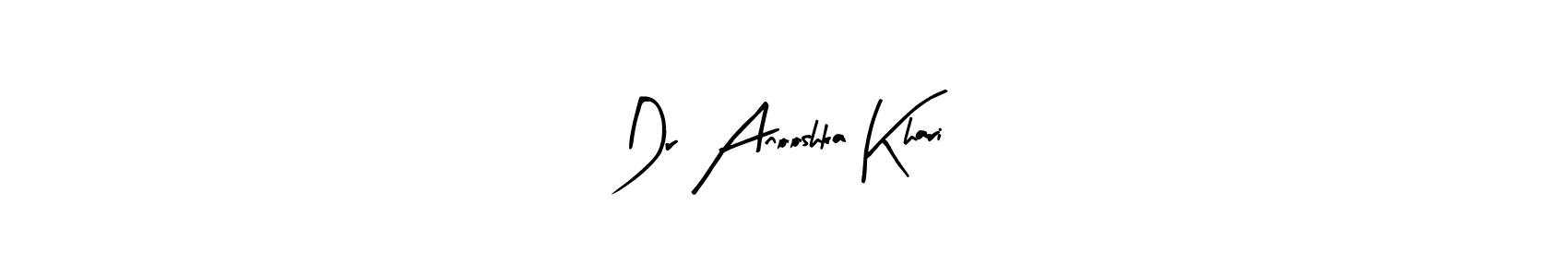 Arty Signature is a professional signature style that is perfect for those who want to add a touch of class to their signature. It is also a great choice for those who want to make their signature more unique. Get Dr Anooshka Khari name to fancy signature for free. Dr Anooshka Khari signature style 8 images and pictures png