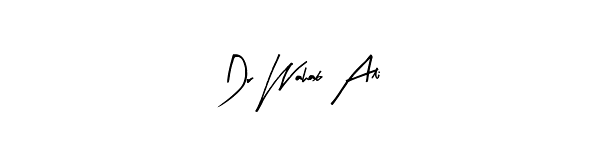 Make a beautiful signature design for name Dr Wahab Ali. With this signature (Arty Signature) style, you can create a handwritten signature for free. Dr Wahab Ali signature style 8 images and pictures png