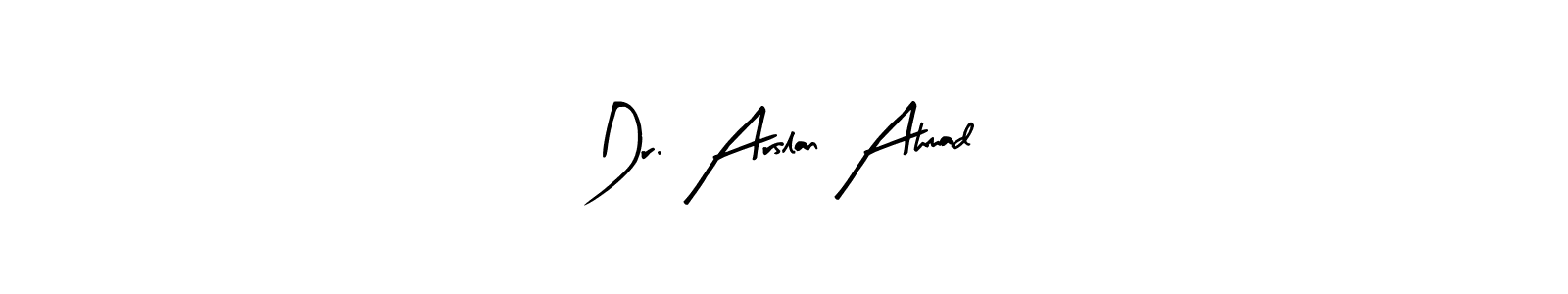 How to make Dr. Arslan Ahmad name signature. Use Arty Signature style for creating short signs online. This is the latest handwritten sign. Dr. Arslan Ahmad signature style 8 images and pictures png