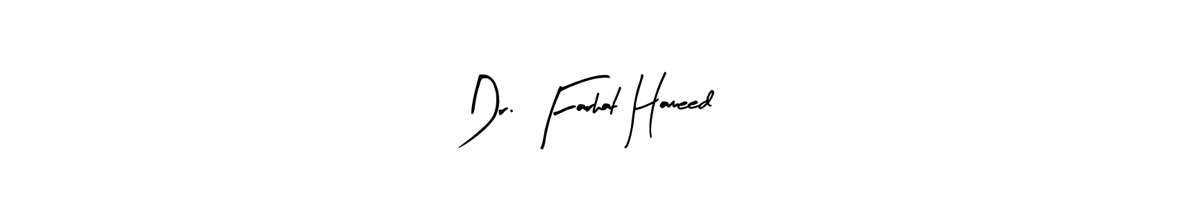 It looks lik you need a new signature style for name Dr. Farhat Hameed. Design unique handwritten (Arty Signature) signature with our free signature maker in just a few clicks. Dr. Farhat Hameed signature style 8 images and pictures png