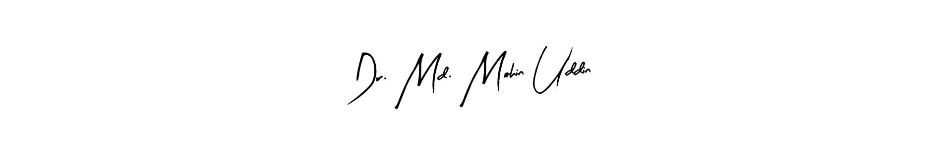 This is the best signature style for the Dr. Md. Mohin Uddin name. Also you like these signature font (Arty Signature). Mix name signature. Dr. Md. Mohin Uddin signature style 8 images and pictures png