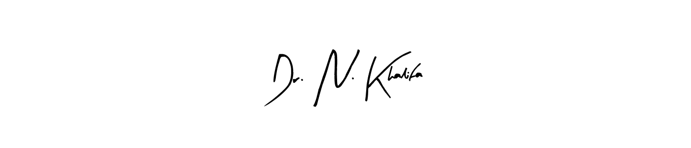 Create a beautiful signature design for name Dr. N. Khalifa. With this signature (Arty Signature) fonts, you can make a handwritten signature for free. Dr. N. Khalifa signature style 8 images and pictures png