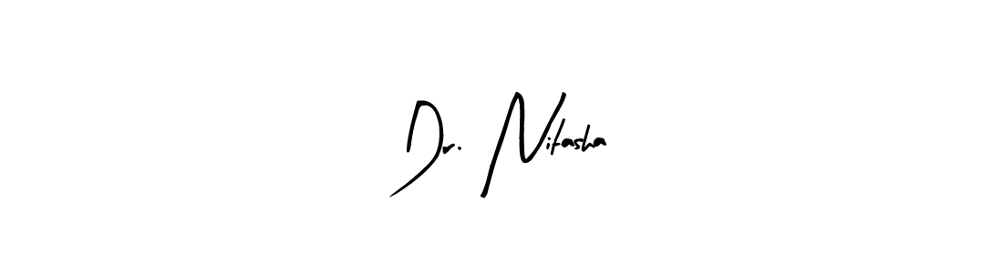 How to make Dr. Nitasha name signature. Use Arty Signature style for creating short signs online. This is the latest handwritten sign. Dr. Nitasha signature style 8 images and pictures png