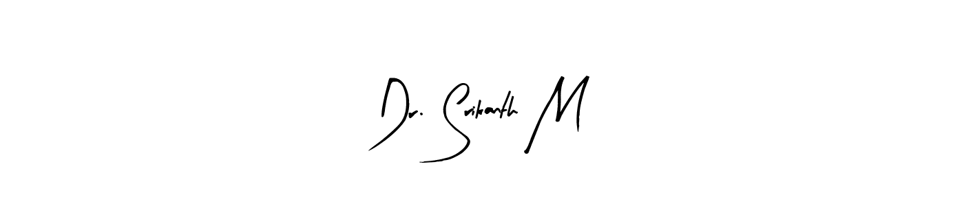 The best way (Arty Signature) to make a short signature is to pick only two or three words in your name. The name Dr. Srikanth M include a total of six letters. For converting this name. Dr. Srikanth M signature style 8 images and pictures png