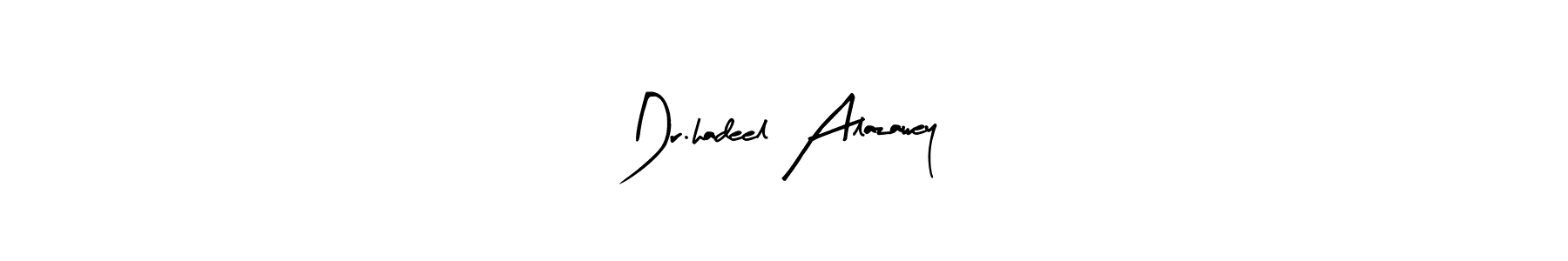 The best way (Arty Signature) to make a short signature is to pick only two or three words in your name. The name Dr.hadeel Alazawey include a total of six letters. For converting this name. Dr.hadeel Alazawey signature style 8 images and pictures png