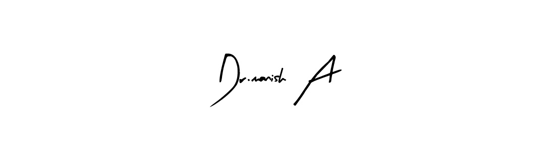 Arty Signature is a professional signature style that is perfect for those who want to add a touch of class to their signature. It is also a great choice for those who want to make their signature more unique. Get Dr.manish A name to fancy signature for free. Dr.manish A signature style 8 images and pictures png