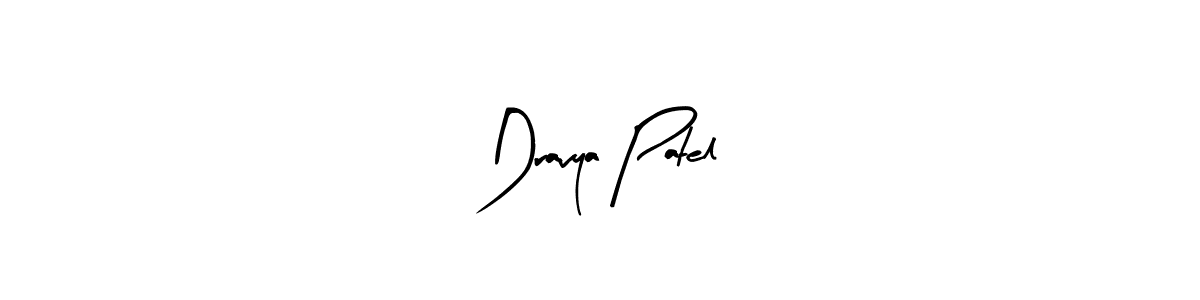 Similarly Arty Signature is the best handwritten signature design. Signature creator online .You can use it as an online autograph creator for name Dravya Patel. Dravya Patel signature style 8 images and pictures png