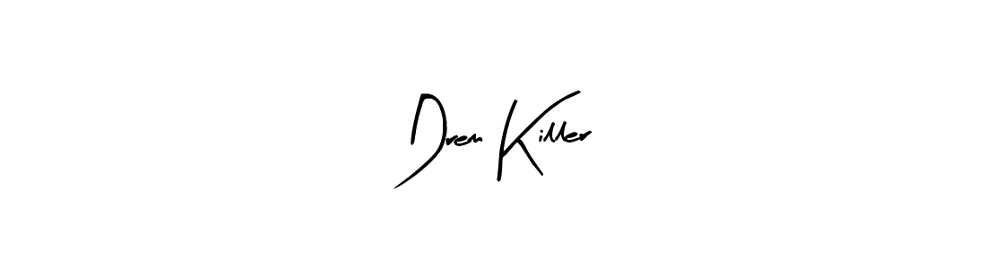 Arty Signature is a professional signature style that is perfect for those who want to add a touch of class to their signature. It is also a great choice for those who want to make their signature more unique. Get Drem Killer name to fancy signature for free. Drem Killer signature style 8 images and pictures png