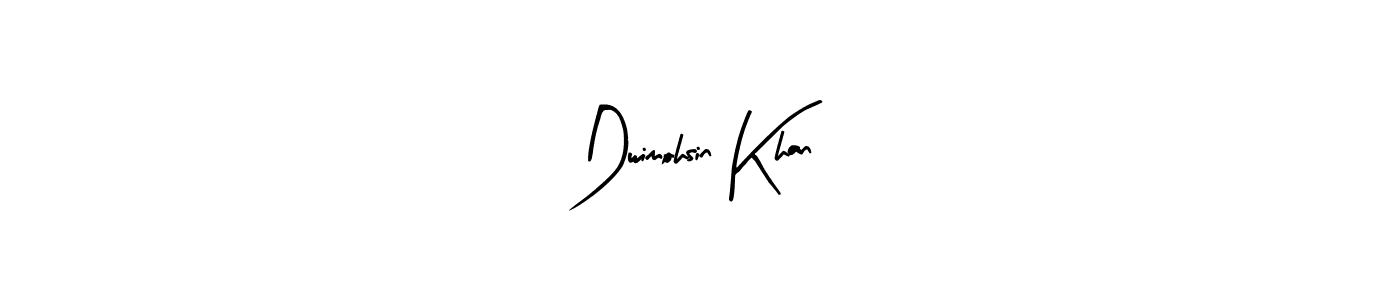 This is the best signature style for the Dwimohsin Khan name. Also you like these signature font (Arty Signature). Mix name signature. Dwimohsin Khan signature style 8 images and pictures png
