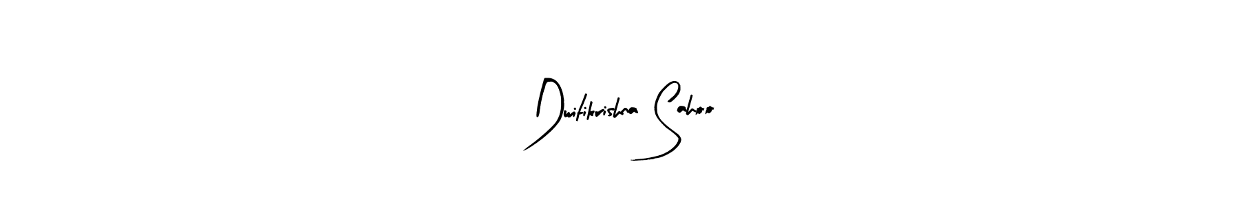 The best way (Arty Signature) to make a short signature is to pick only two or three words in your name. The name Dwitikrishna Sahoo include a total of six letters. For converting this name. Dwitikrishna Sahoo signature style 8 images and pictures png