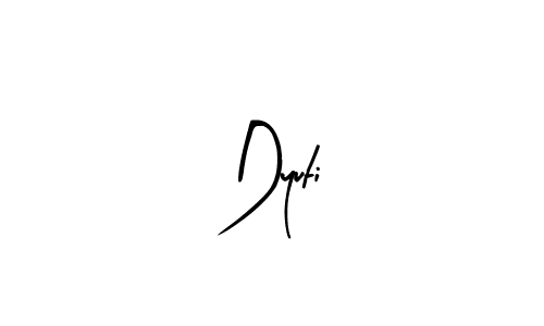 Use a signature maker to create a handwritten signature online. With this signature software, you can design (Arty Signature) your own signature for name Dyuti. Dyuti signature style 8 images and pictures png