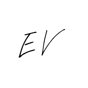 Create a beautiful signature design for name E V. With this signature (Arty Signature) fonts, you can make a handwritten signature for free. E V signature style 8 images and pictures png