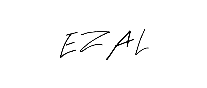 Make a beautiful signature design for name E Z A L. With this signature (Arty Signature) style, you can create a handwritten signature for free. E Z A L signature style 8 images and pictures png