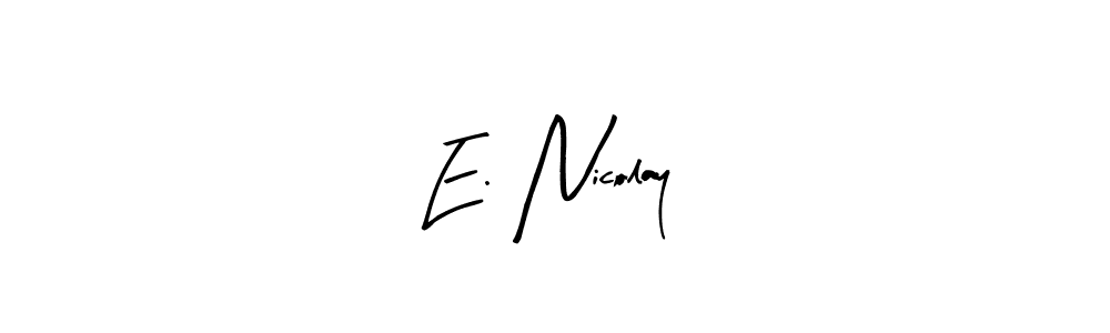 How to Draw E. Nicolay signature style? Arty Signature is a latest design signature styles for name E. Nicolay. E. Nicolay signature style 8 images and pictures png