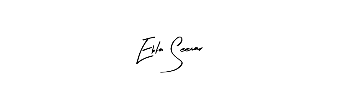 Similarly Arty Signature is the best handwritten signature design. Signature creator online .You can use it as an online autograph creator for name Ekta Seemar. Ekta Seemar signature style 8 images and pictures png