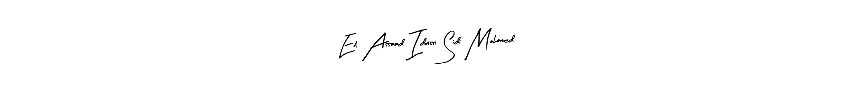 Create a beautiful signature design for name El Assaad Idrissi Sidi Mohamed. With this signature (Arty Signature) fonts, you can make a handwritten signature for free. El Assaad Idrissi Sidi Mohamed signature style 8 images and pictures png