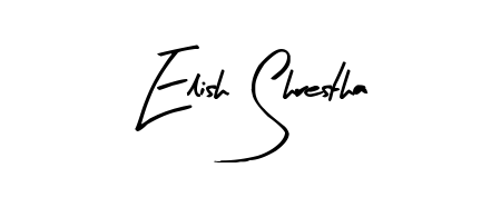 A modern signature idea for name Elish Shrestha using Arty Signature font. Clean strokes and elegant curves make it stand out instantly. Elish Shrestha signature style 8 images and pictures png