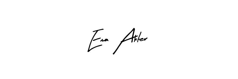 Arty Signature is a professional signature style that is perfect for those who want to add a touch of class to their signature. It is also a great choice for those who want to make their signature more unique. Get Ema Akter name to fancy signature for free. Ema Akter signature style 8 images and pictures png
