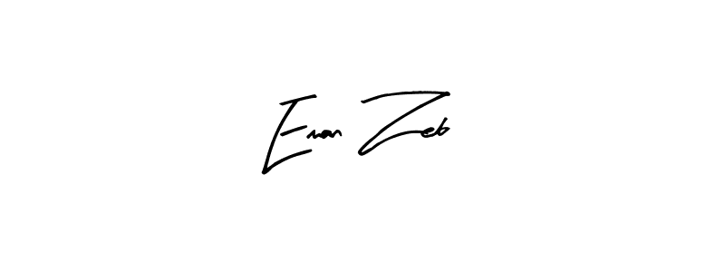 Use a signature maker to create a handwritten signature online. With this signature software, you can design (Arty Signature) your own signature for name Eman Zeb. Eman Zeb signature style 8 images and pictures png