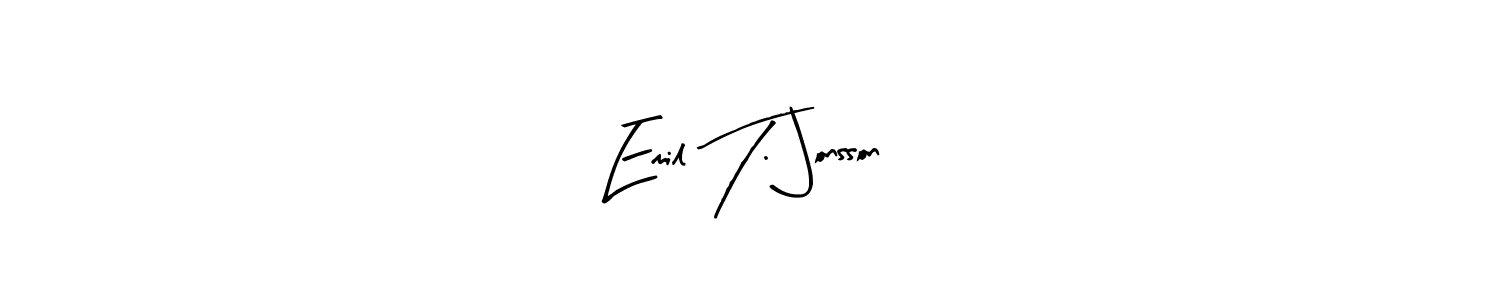 Similarly Arty Signature is the best handwritten signature design. Signature creator online .You can use it as an online autograph creator for name Emil T. Jonsson. Emil T. Jonsson signature style 8 images and pictures png