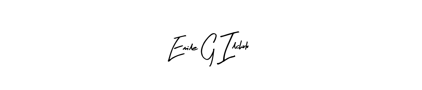 Make a beautiful signature design for name Emile G Ilchuk. With this signature (Arty Signature) style, you can create a handwritten signature for free. Emile G Ilchuk signature style 8 images and pictures png