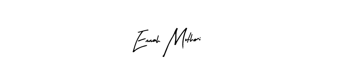 Arty Signature is a professional signature style that is perfect for those who want to add a touch of class to their signature. It is also a great choice for those who want to make their signature more unique. Get Emmah Muthoni name to fancy signature for free. Emmah Muthoni signature style 8 images and pictures png