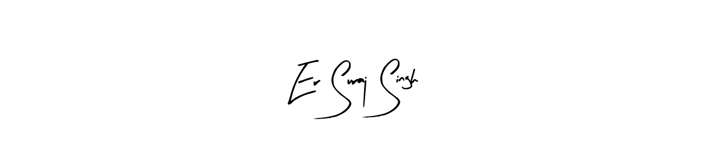 How to make Er Suraj Singh name signature. Use Arty Signature style for creating short signs online. This is the latest handwritten sign. Er Suraj Singh signature style 8 images and pictures png