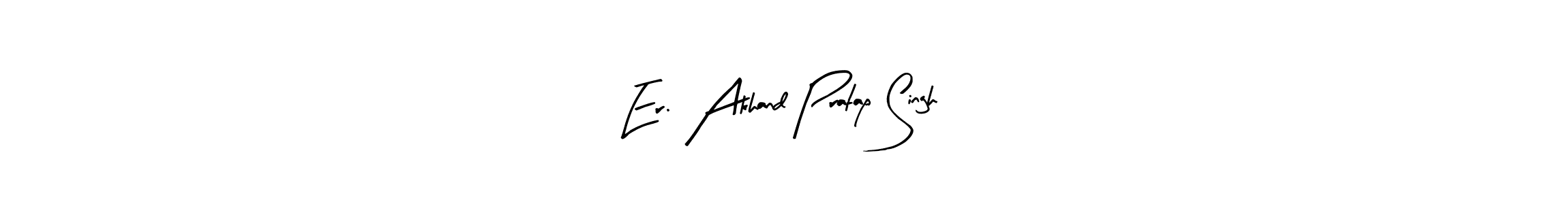 How to make Er. Akhand Pratap Singh name signature. Use Arty Signature style for creating short signs online. This is the latest handwritten sign. Er. Akhand Pratap Singh signature style 8 images and pictures png