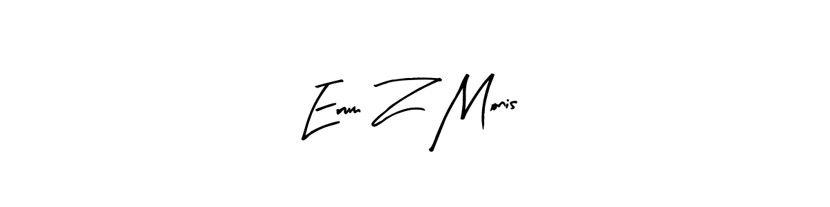 Create a beautiful signature design for name Erum Z Monis. With this signature (Arty Signature) fonts, you can make a handwritten signature for free. Erum Z Monis signature style 8 images and pictures png