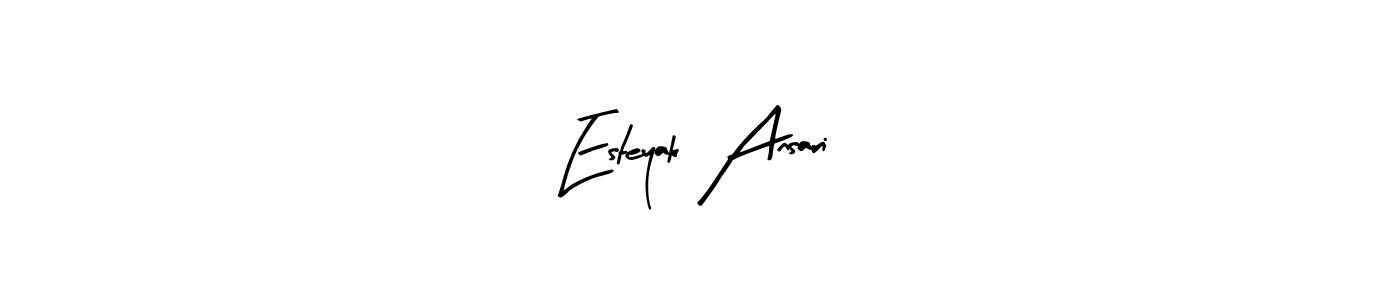 It looks lik you need a new signature style for name Esteyak Ansari. Design unique handwritten (Arty Signature) signature with our free signature maker in just a few clicks. Esteyak Ansari signature style 8 images and pictures png