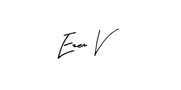 Make a beautiful signature design for name Ezem V. With this signature (Arty Signature) style, you can create a handwritten signature for free. Ezem V signature style 8 images and pictures png