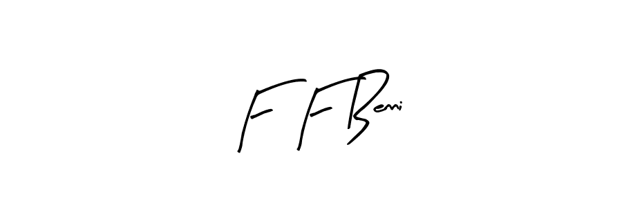 Make a beautiful signature design for name F F Benni. With this signature (Arty Signature) style, you can create a handwritten signature for free. F F Benni signature style 8 images and pictures png