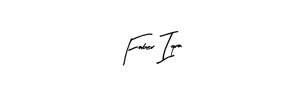 Faber Iqra stylish signature style. Best Handwritten Sign (Arty Signature) for my name. Handwritten Signature Collection Ideas for my name Faber Iqra. Faber Iqra signature style 8 images and pictures png