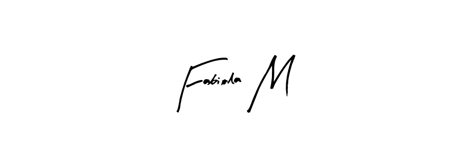 How to make Fabiola M name signature. Use Arty Signature style for creating short signs online. This is the latest handwritten sign. Fabiola M signature style 8 images and pictures png