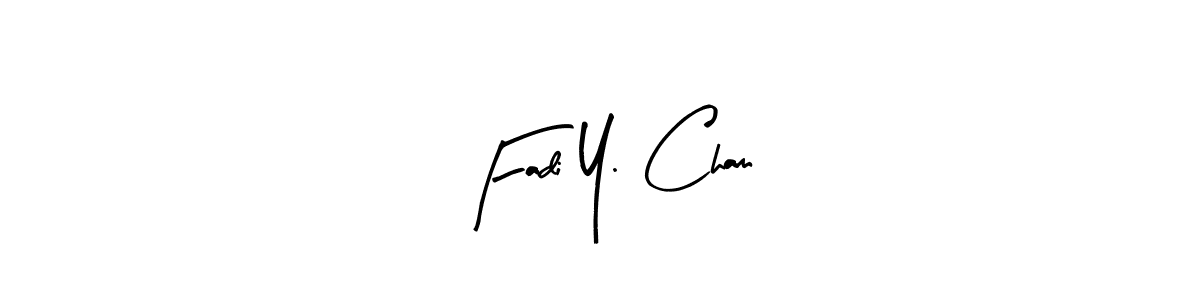 Arty Signature is a professional signature style that is perfect for those who want to add a touch of class to their signature. It is also a great choice for those who want to make their signature more unique. Get Fadi Y. Cham name to fancy signature for free. Fadi Y. Cham signature style 8 images and pictures png