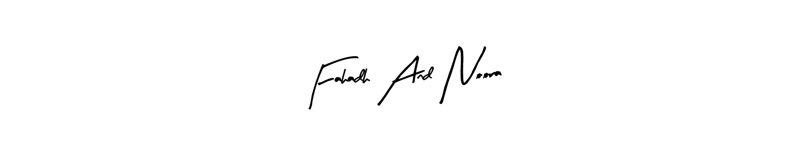 This is the best signature style for the Fahadh And Noora name. Also you like these signature font (Arty Signature). Mix name signature. Fahadh And Noora signature style 8 images and pictures png