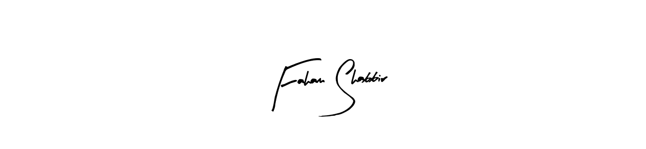 Make a beautiful signature design for name Faham Shabbir. With this signature (Arty Signature) style, you can create a handwritten signature for free. Faham Shabbir signature style 8 images and pictures png