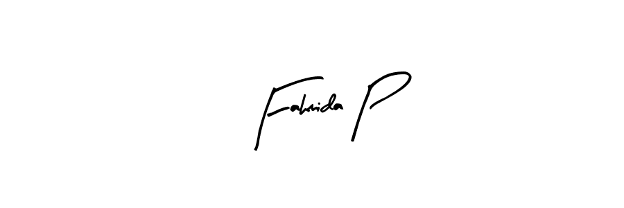 if you are searching for the best signature style for your name Fahmida P. so please give up your signature search. here we have designed multiple signature styles  using Arty Signature. Fahmida P signature style 8 images and pictures png