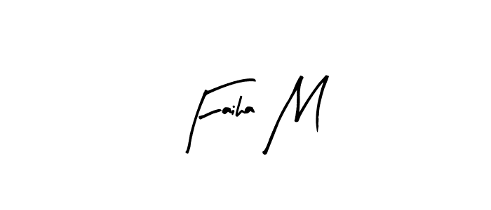 if you are searching for the best signature style for your name Faiha M. so please give up your signature search. here we have designed multiple signature styles  using Arty Signature. Faiha M signature style 8 images and pictures png