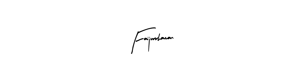 Similarly Arty Signature is the best handwritten signature design. Signature creator online .You can use it as an online autograph creator for name Faijurrhaman. Faijurrhaman signature style 8 images and pictures png