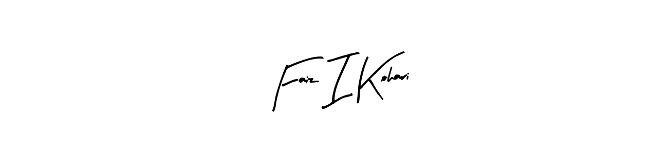 Similarly Arty Signature is the best handwritten signature design. Signature creator online .You can use it as an online autograph creator for name Faiz I Kohari. Faiz I Kohari signature style 8 images and pictures png