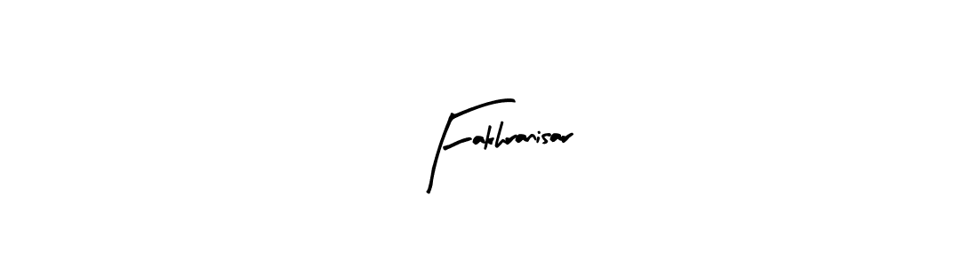 Make a beautiful signature design for name Fakhranisar. With this signature (Arty Signature) style, you can create a handwritten signature for free. Fakhranisar signature style 8 images and pictures png