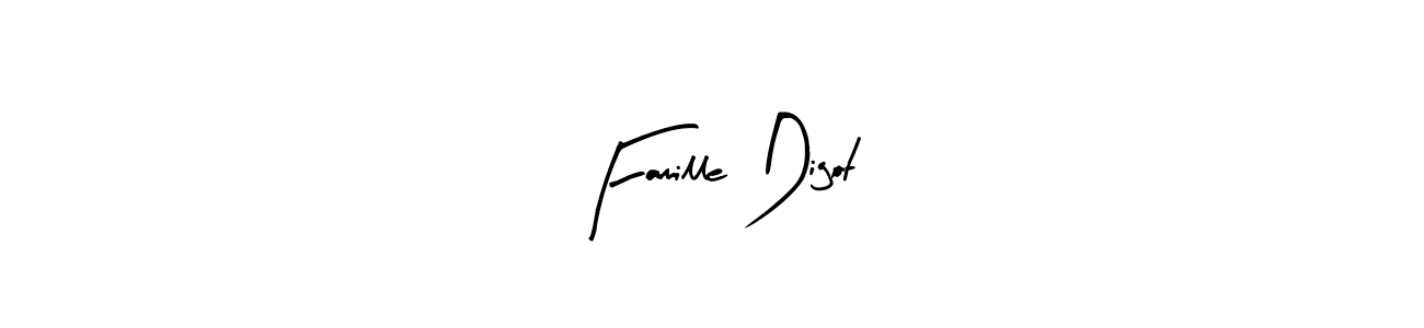 Use a signature maker to create a handwritten signature online. With this signature software, you can design (Arty Signature) your own signature for name Famille Digot. Famille Digot signature style 8 images and pictures png