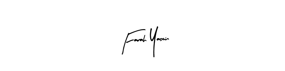 How to make Farah Yasmin name signature. Use Arty Signature style for creating short signs online. This is the latest handwritten sign. Farah Yasmin signature style 8 images and pictures png