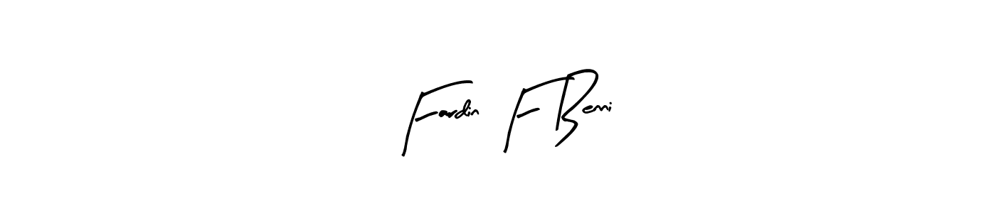 How to make Fardin F Benni name signature. Use Arty Signature style for creating short signs online. This is the latest handwritten sign. Fardin F Benni signature style 8 images and pictures png
