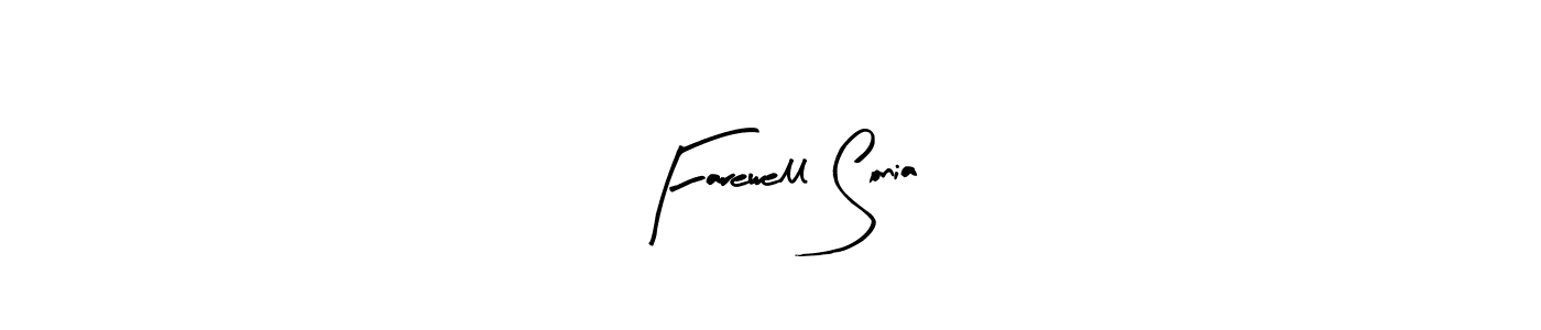 How to make Farewell Sonia name signature. Use Arty Signature style for creating short signs online. This is the latest handwritten sign. Farewell Sonia signature style 8 images and pictures png