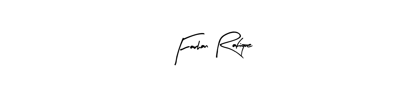 How to make Farhan Rafique name signature. Use Arty Signature style for creating short signs online. This is the latest handwritten sign. Farhan Rafique signature style 8 images and pictures png