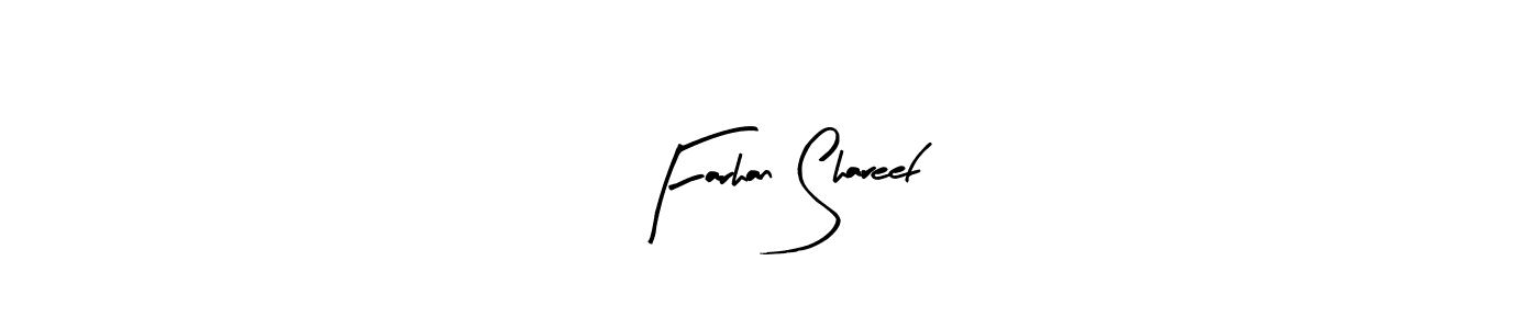 Similarly Arty Signature is the best handwritten signature design. Signature creator online .You can use it as an online autograph creator for name Farhan Shareef. Farhan Shareef signature style 8 images and pictures png