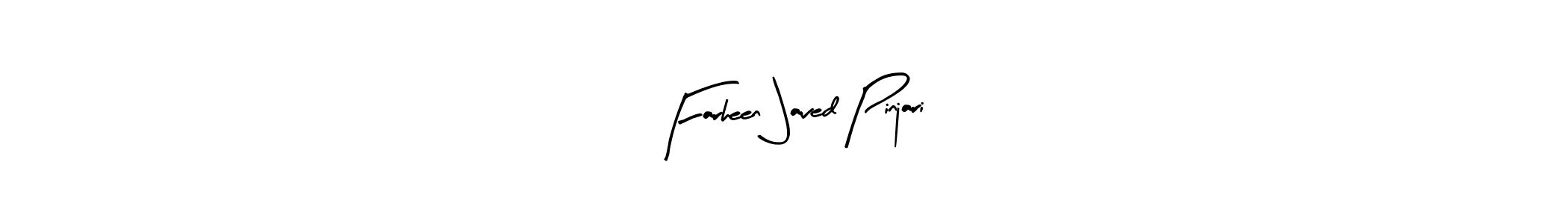 Use a signature maker to create a handwritten signature online. With this signature software, you can design (Arty Signature) your own signature for name Farheen Javed Pinjari. Farheen Javed Pinjari signature style 8 images and pictures png