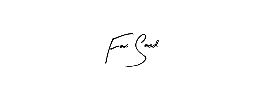 Fari Saed stylish signature style. Best Handwritten Sign (Arty Signature) for my name. Handwritten Signature Collection Ideas for my name Fari Saed. Fari Saed signature style 8 images and pictures png